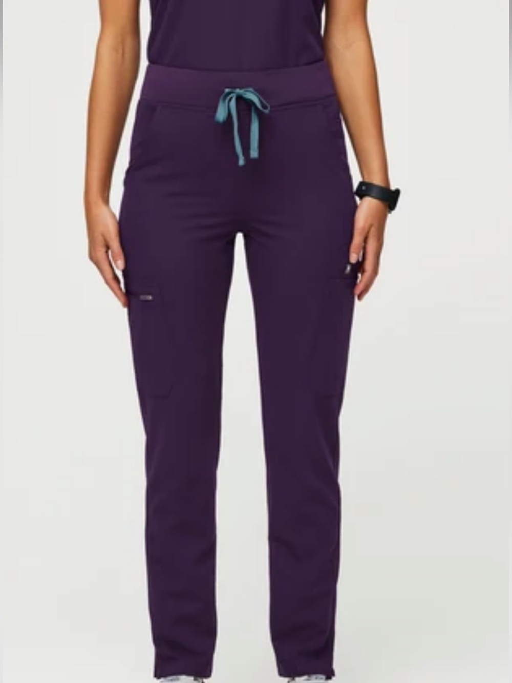 Figs High Waisted Yola - Petite Skinny Scrub Pant™ in Purple Jam
